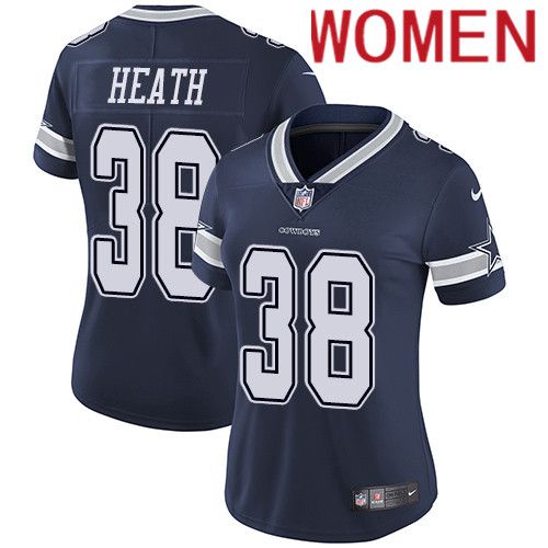 Women Dallas Cowboys #38 Jeff Heath Nike Navy Vapor Limited NFL Jersey->women nfl jersey->Women Jersey